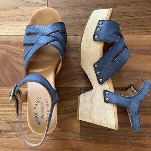 Kork-Ease Wausau Sandals/clogs Sz 9 Blue leather 3.5"